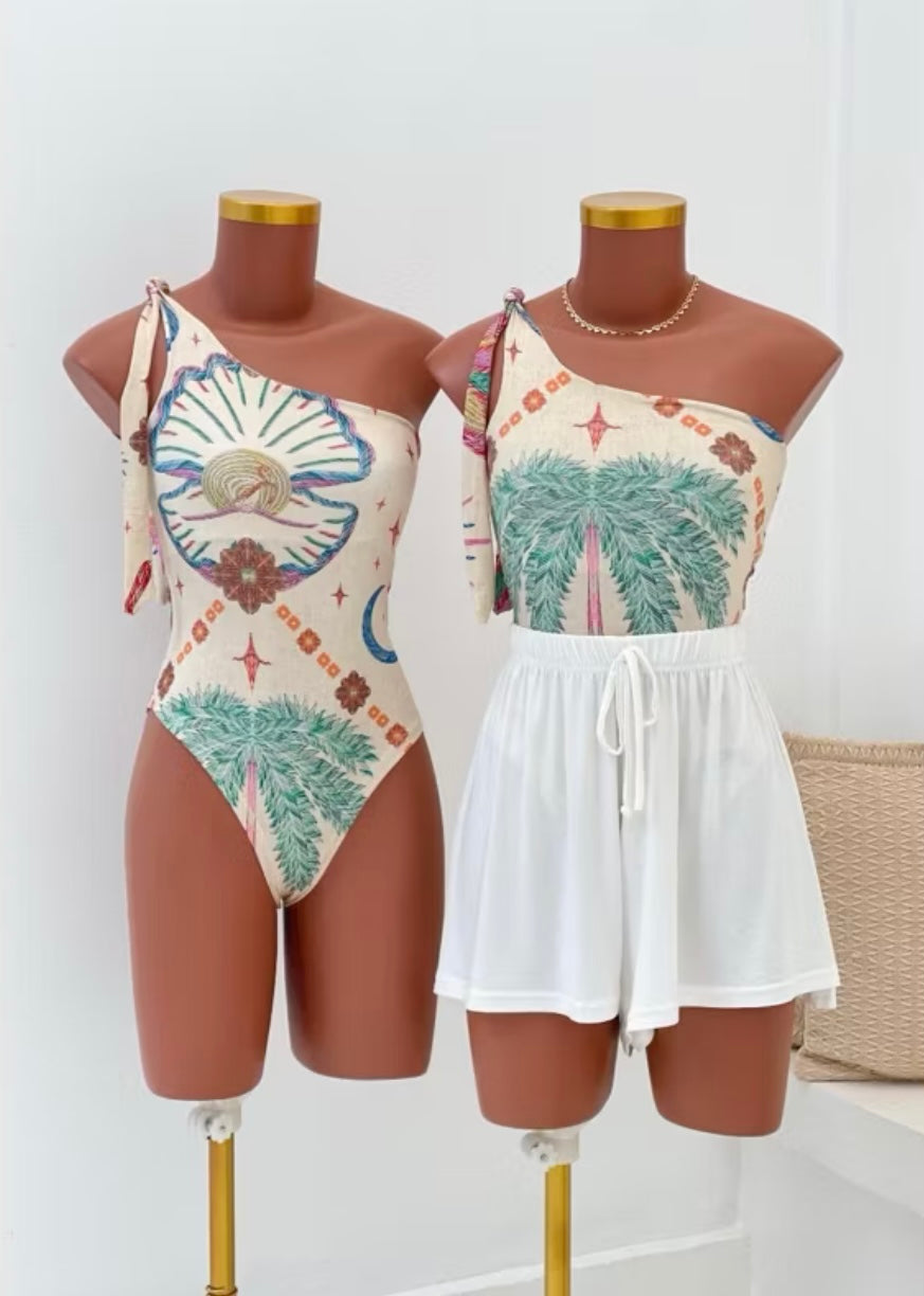 Body estampado, ombro único