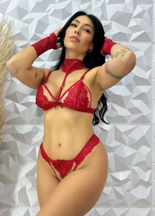 conjunto coleira, lingerie sexy com coleira
