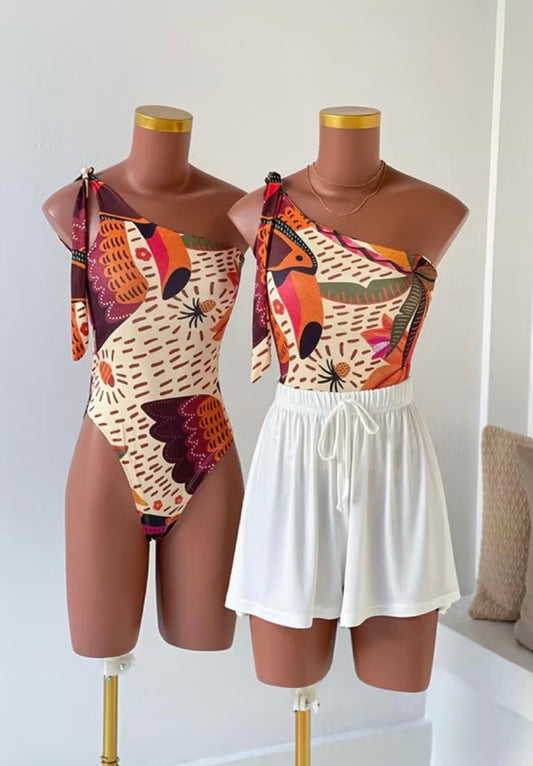 Body estampado, ombro único